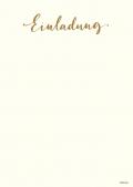 [16431286800] Designblatt A4 210x297 mm mit Heißfolienprägung in Gold 'Einladung' 100 g/qm